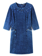 Lih Hua Women' Denim Dress Autumn Chic Elegant