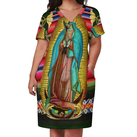 Virgin Mary Catholic Dress Short Sleeve Our Lady