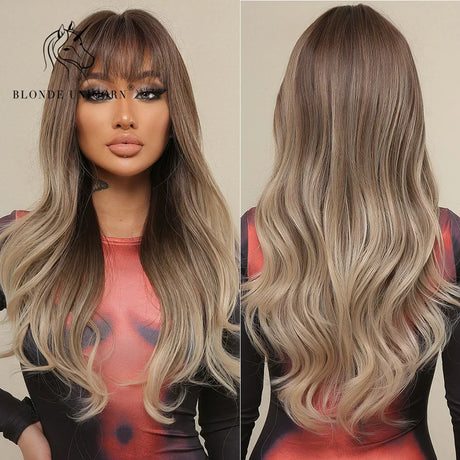 Blonde Unicorn Ombre Brown Blonde Synthetic Wig Long