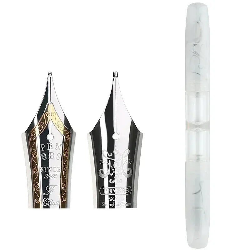 Penbbs Transparent Resin Fountain Pen Double-Nib Ink