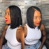 Short Braided Wigs Lace Front Wig Box