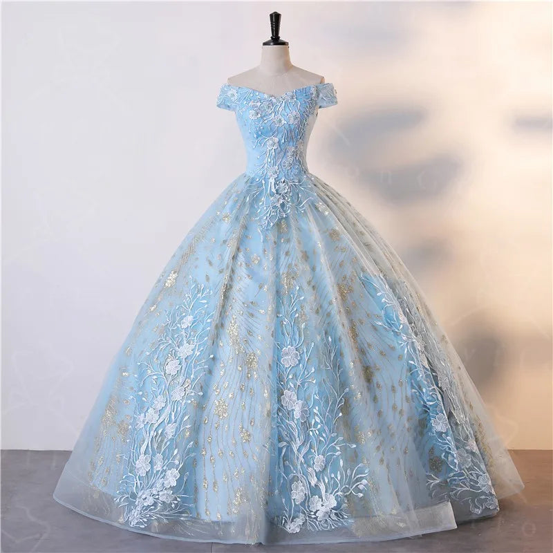 Light Blue Prom Cocktail Dresses The Shoulder Evening