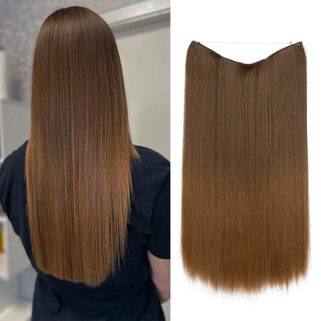 Synthetic Hair Extension No Clip Natural Hair Piece