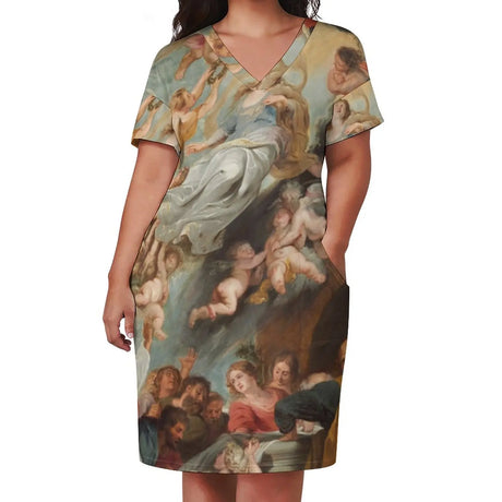 Virgin Mary Catholic Dress Short Sleeve Our Lady