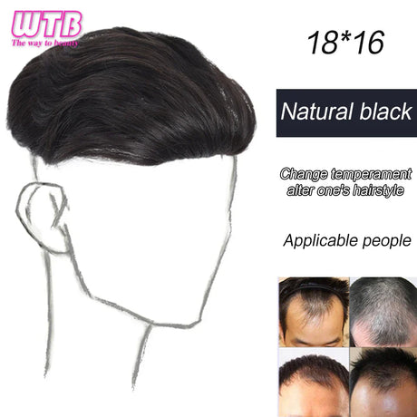 Synthetic Natural Male Toupee Short Wig Hair Style