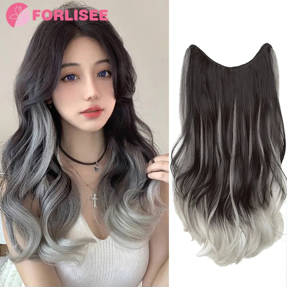 Forlisee Synthetic Long Curly Hair Gradient Paris Painted