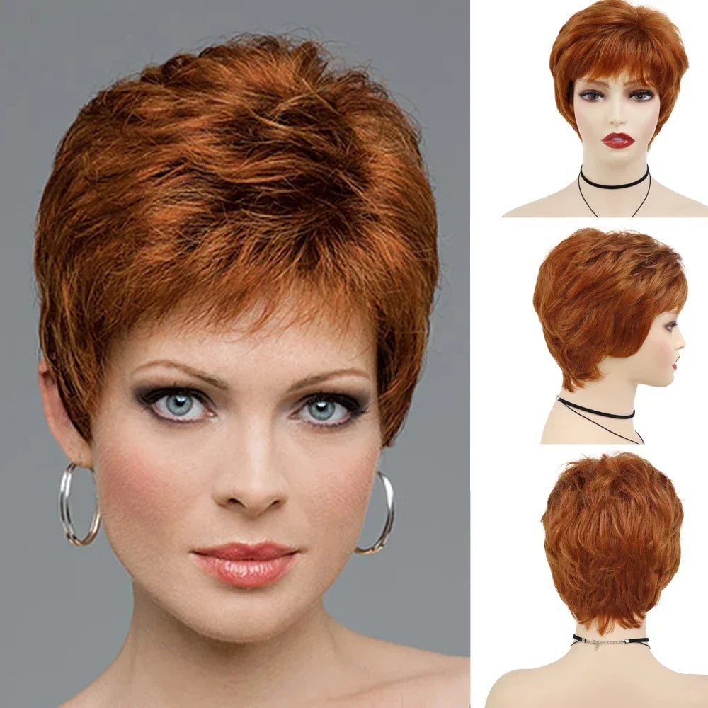 Gnimegil Synthetic Short Pixie Cut Wig Women Natural