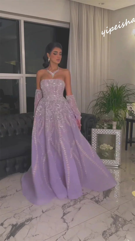 Prom Dress Saudi Arabia Exquisite Strapless A-Line Floor