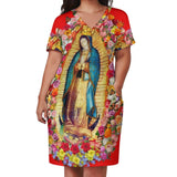 Virgin Mary Catholic Dress Short Sleeve Our Lady