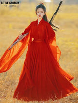 Chinese Traditional Folk Dance Costume Women Hanfu Clothing