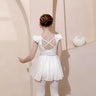 Girls Ballet Tutu Leotard Criss Cross Strap Back