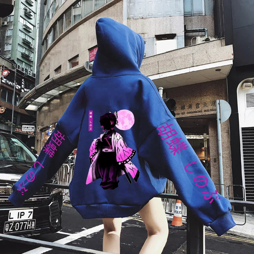 Kochou Shinobu Women Zip Hoodies Winter Autumn Casual