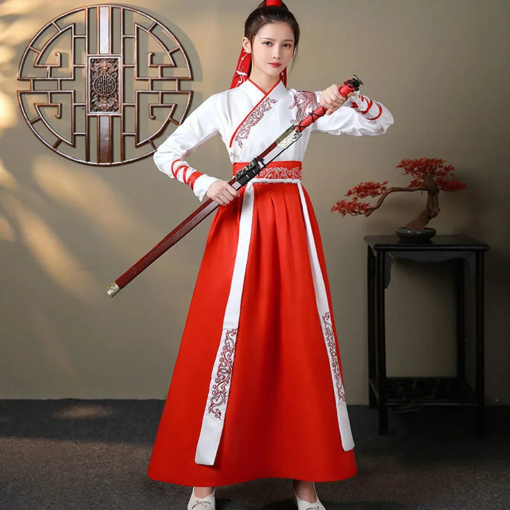 Chinese Hanfu Dress Women Clothing Vintage Ethnic Style