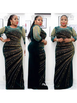 New Design African Velvet Pearl Diamond Long Tight