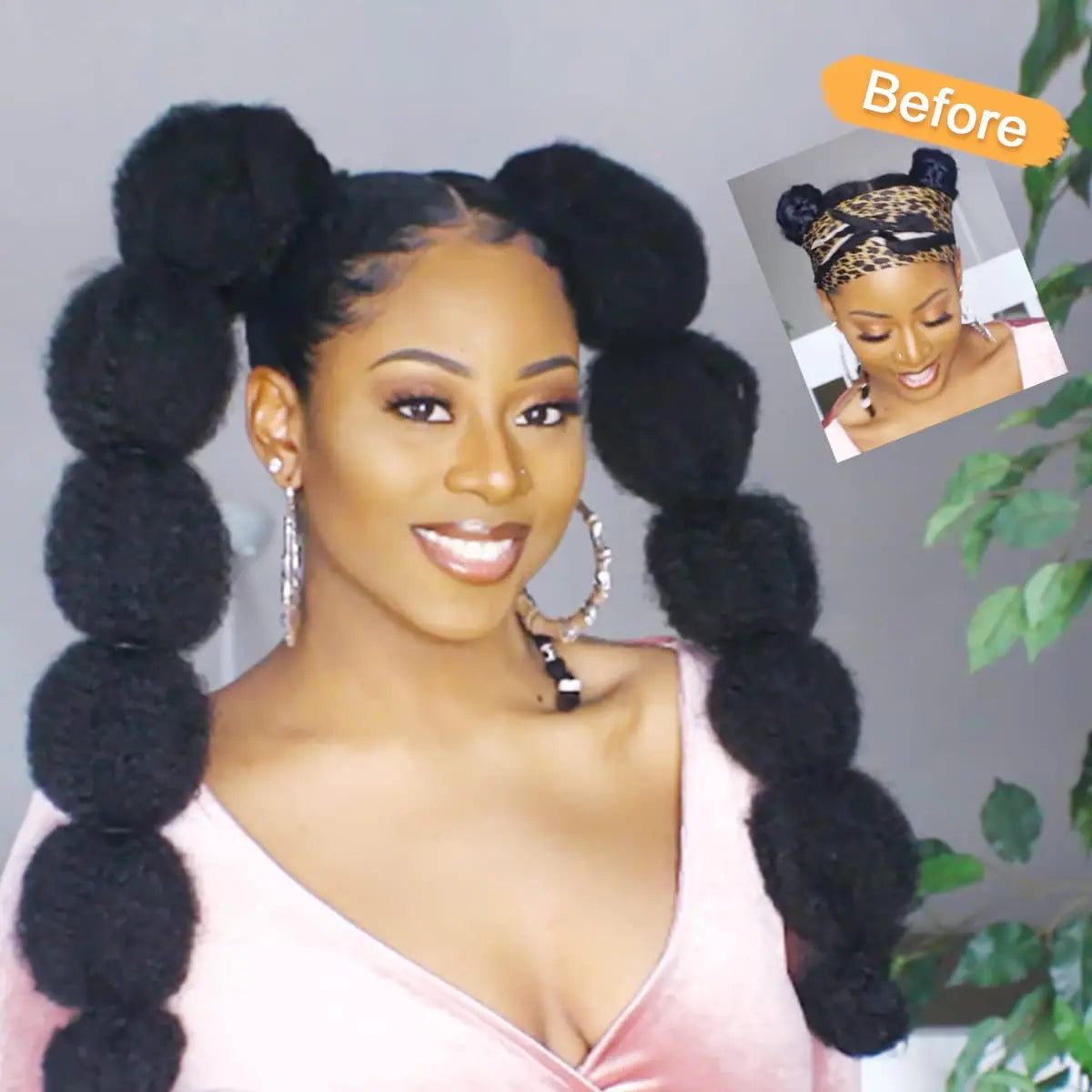 Bubble Ponytail Extension For Black Women Long Braided