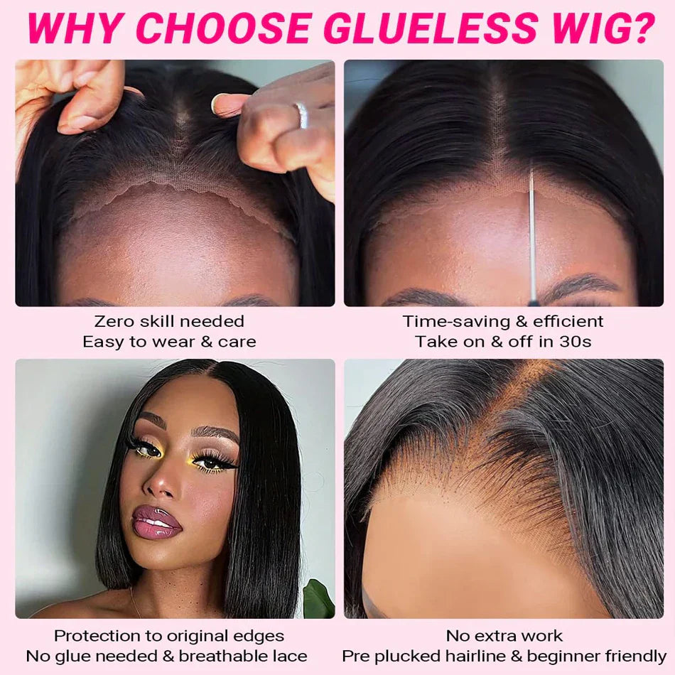 Glueless Wig Human Hair Ready To Wear Short