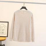 Fall Winter 100Kg Simple O-Neck Jacquard Knit Sweater