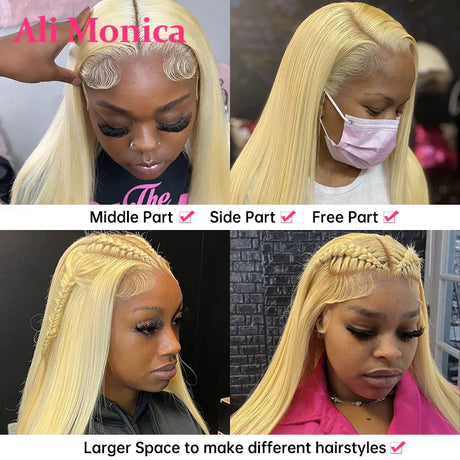 Straight Blonde Lace Front Wig Human Hair 13X4