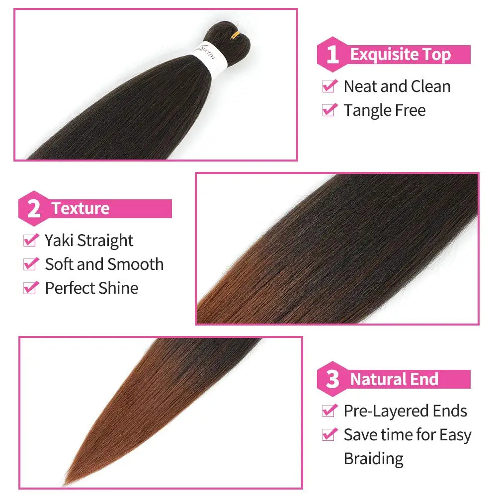 Braiding Hair Pre Stretched Synthetic Braid Extensions Jumbo