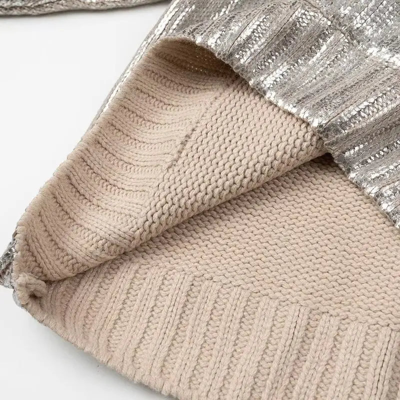 Women’s Metallic Hooded Sweater