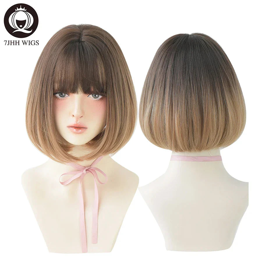 Jhh Wigs Black Short Bob Wig For Girl