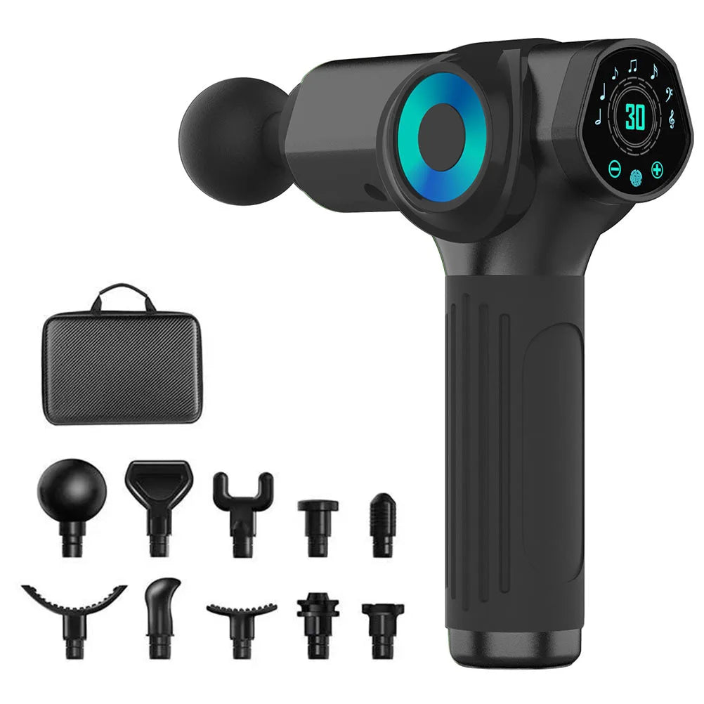 Lcd High Frequency Fascia Gun Massager With