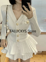 Elegant Dress Piece Skirt Set Office Lady Casual