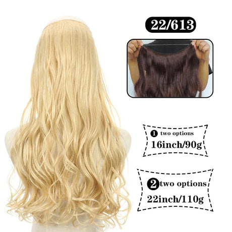 Hair Extensions No Clips Synthetic Fake Hair Ombre