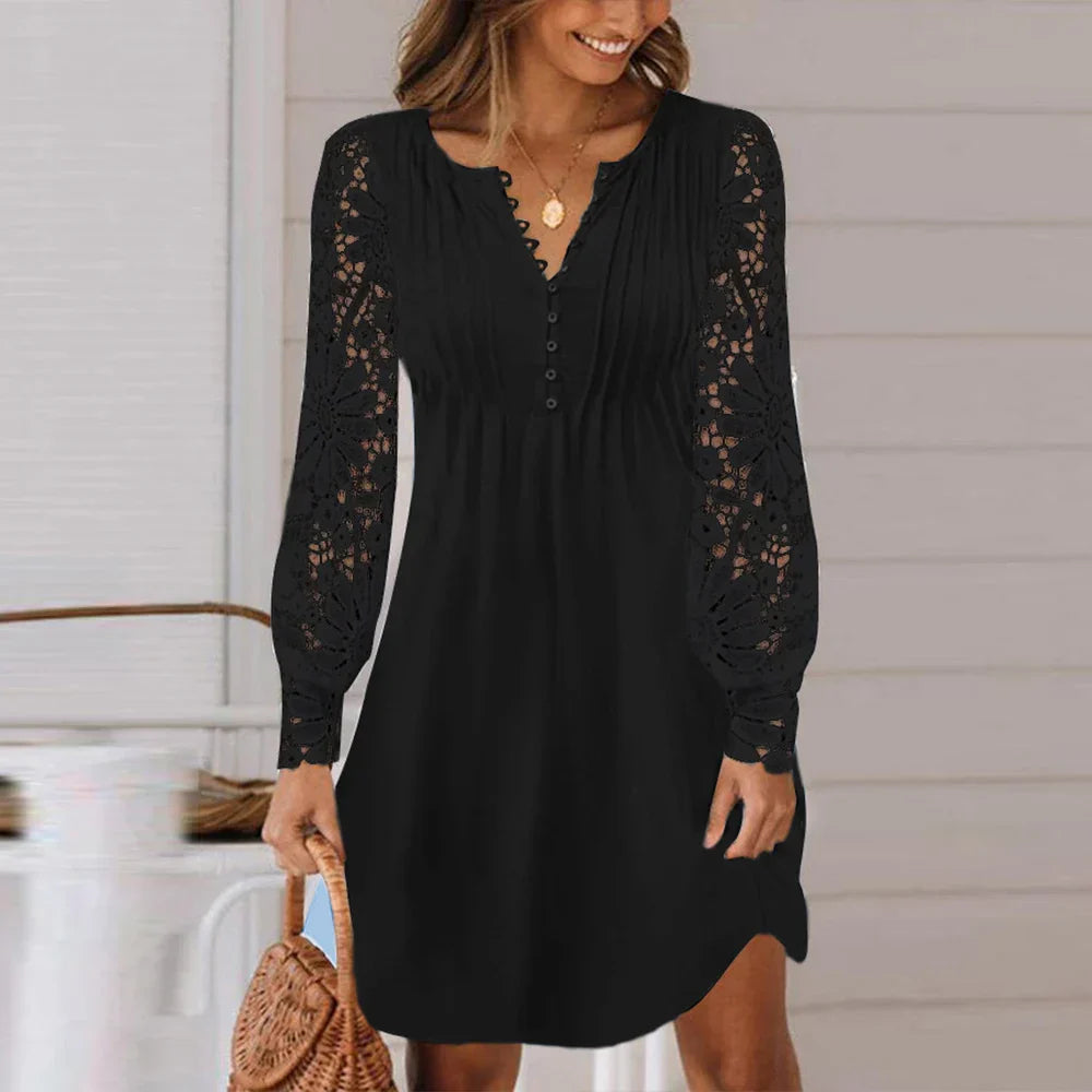 3Xl Lace Lady Long Sleeved Dress Women Clothing