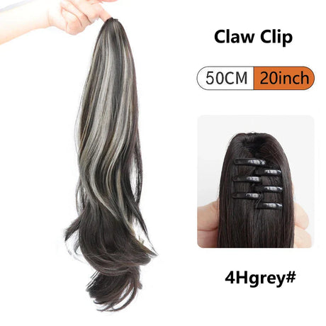 Ombre Color Straight Claw Clip On Ponytail Hair