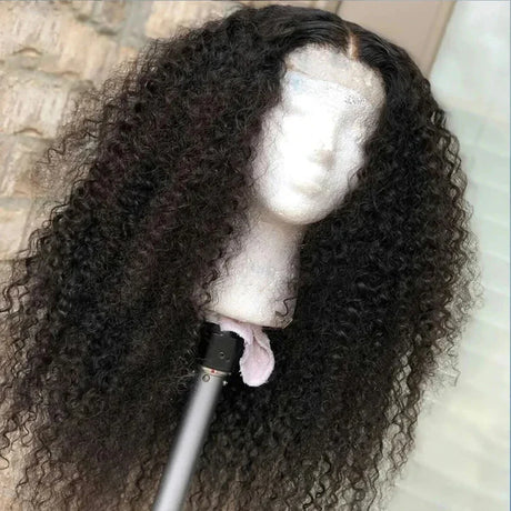 Mxwigs Soft Glueless Black B Color Kinky Curly