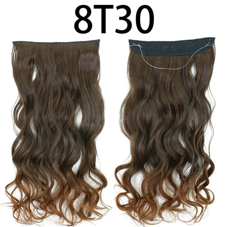 Hair Extensions No Clips Synthetic Fake Hair Ombre