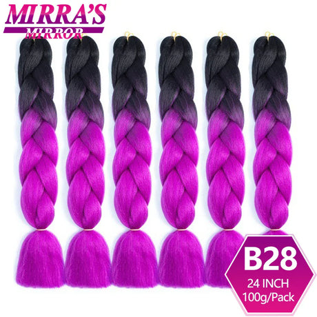 Jumbo Ombre Braids - Black, Brown, Blue, Pink