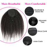 Megeen Afro Kinky Straight Ponytail Human Hair Italian