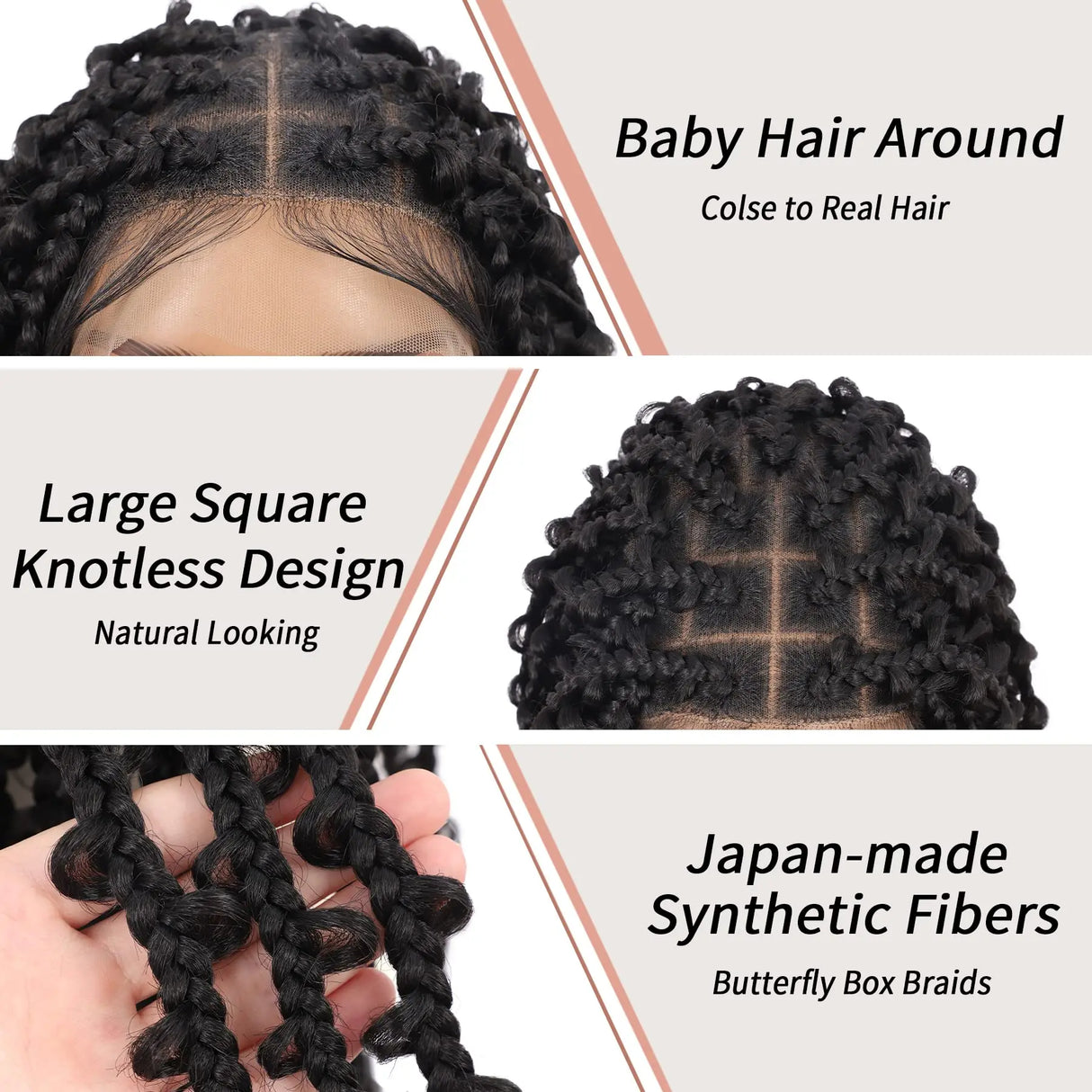 Short Knotless Box Braided Wigs For