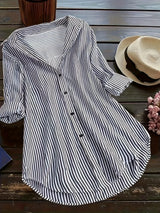 Tops For Women Long Sleeve Casual Striped Print