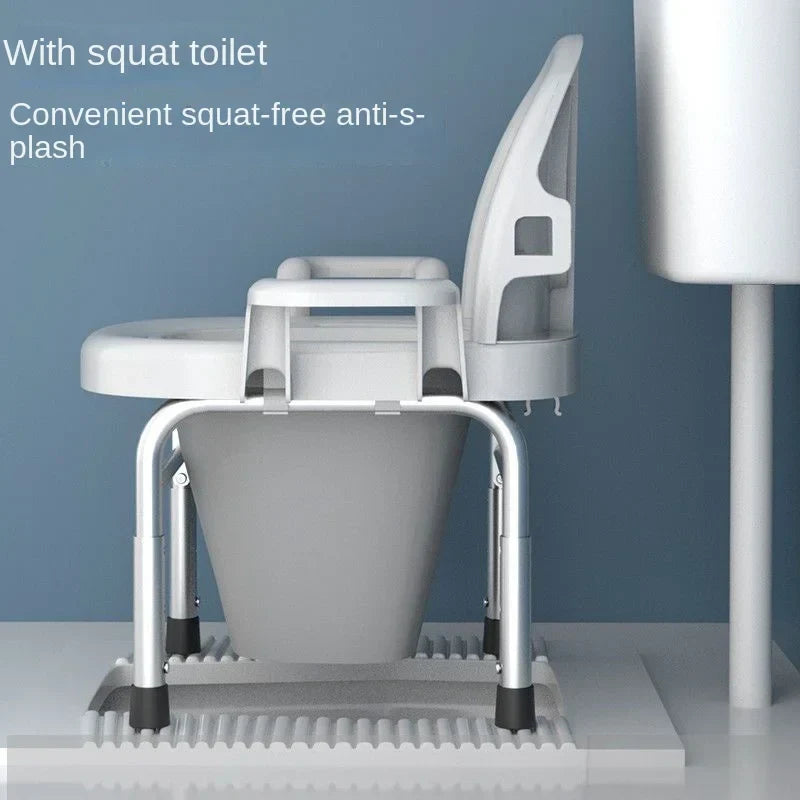 Foldable Elderly Toilet Seat Chair Height Adjustable Adult