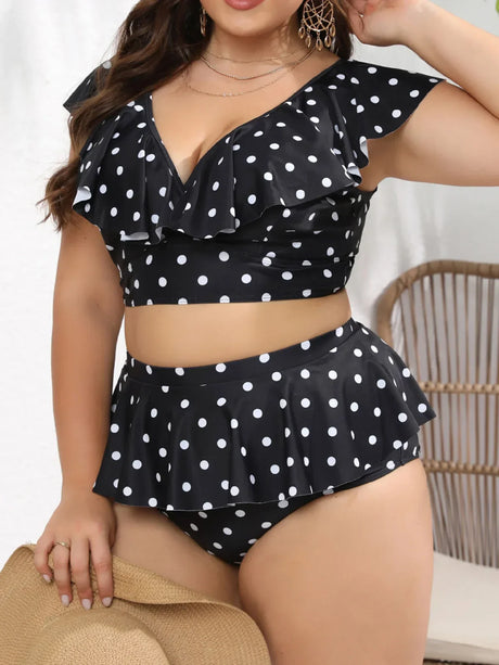 Polka Dots Bikini Size Swimwear