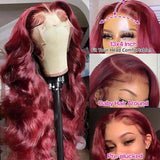 Body Wave Wig Burgundy 99J Lace Front Wig