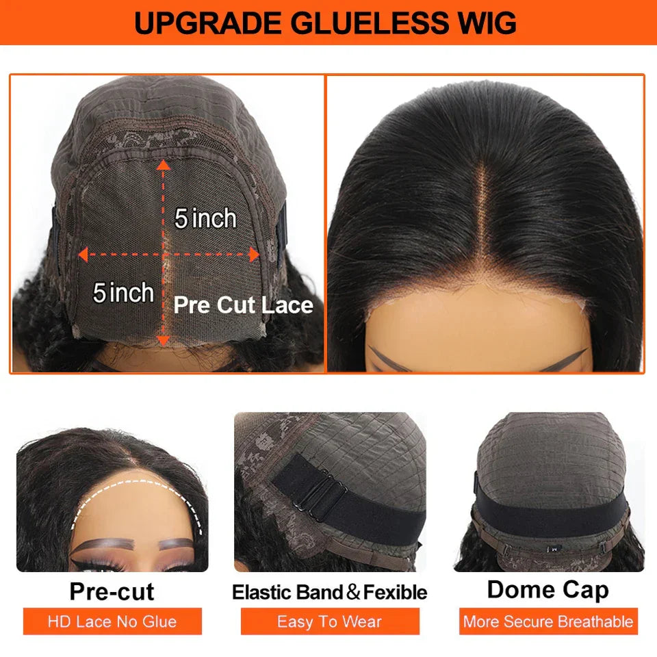 Body Wave Pre Cut Glueless Human Hair Wig