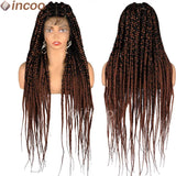 Inches Synthetic Knotless Large Square Box Braided Wigs