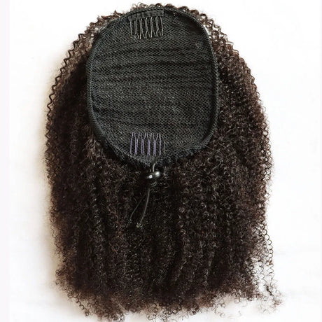 Human Hair Extensions Draw String Ponytails Jerry Afro