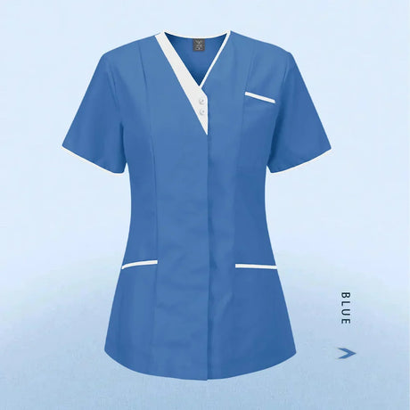 Nursing Scrubs Uniform Women Medical Tops Short Sleeve