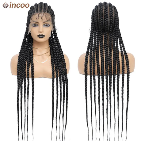 Full Lace Front Cornrow Double Dutch Braided Wigs