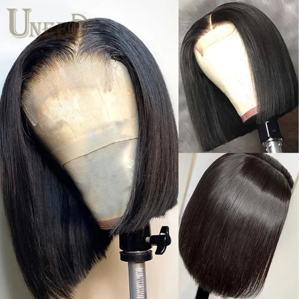 Bob Lace Closure Wig Indian Straight Human