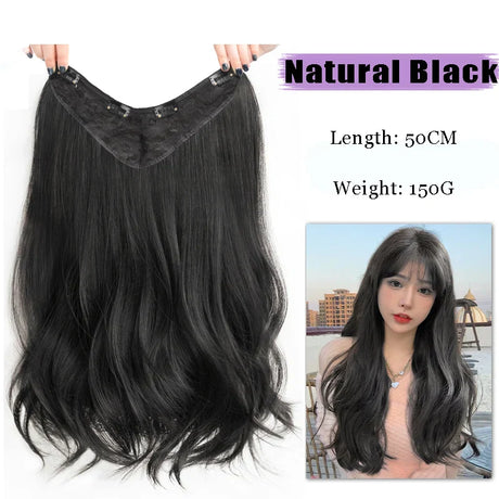 As-Part Synthetic Clip In Hair Extension Long Thick