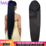 G Straight Human Hair Wrap Around Ponytail Drawstring