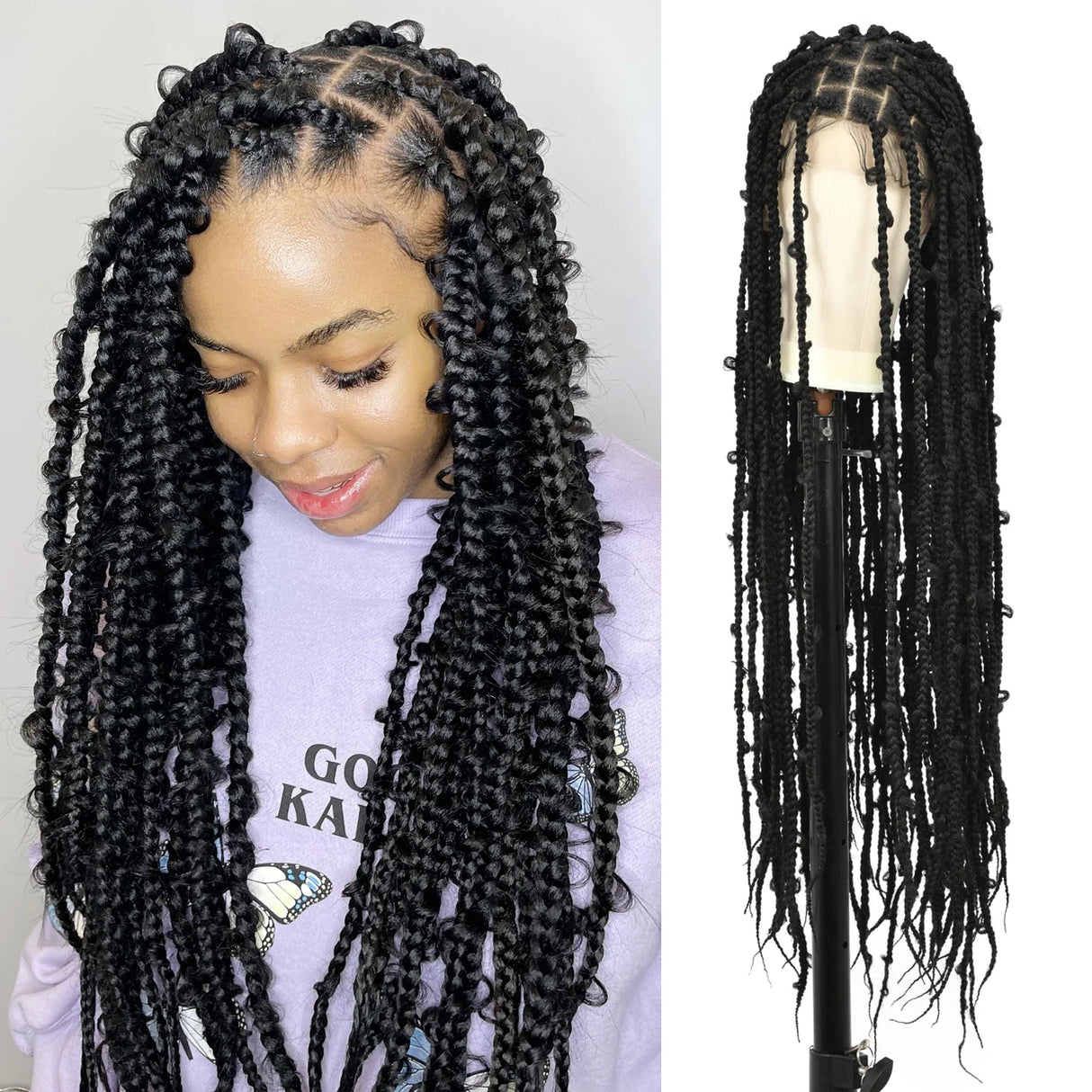 Kalyss Square Knotless Butterfly Box Braided Wigs