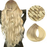 Clip In Human Hair Extensions Straight Natural Light