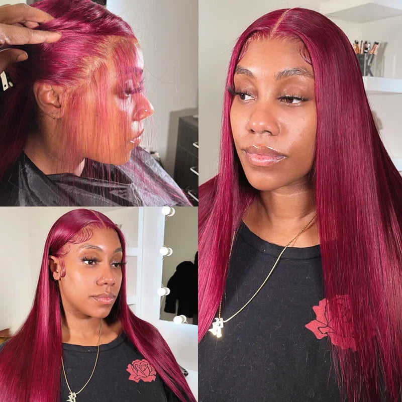 Burgundy J Red Hd Lace Frontal